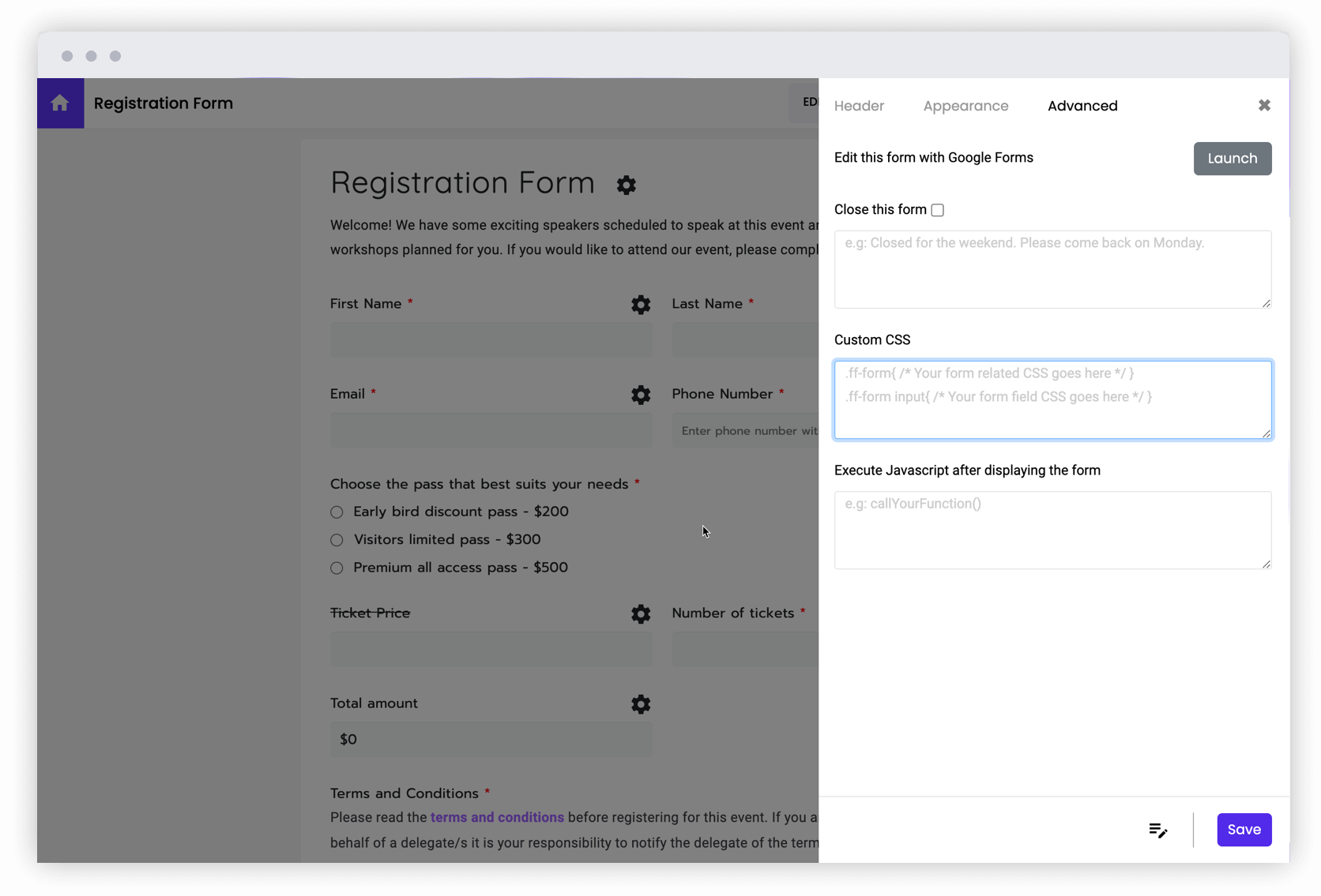Formfacade - Customize Google Forms UI
